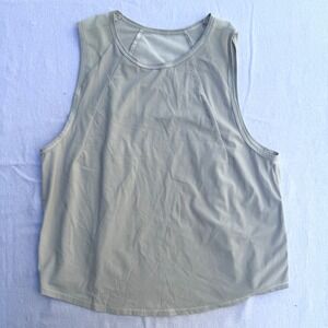 Lululemon Sculpt Tank Top Size 4 Athletic Sleeveless Light Gray Mesh Reflective